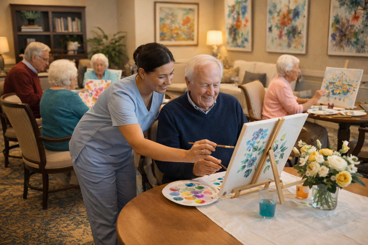 Activity room during art class